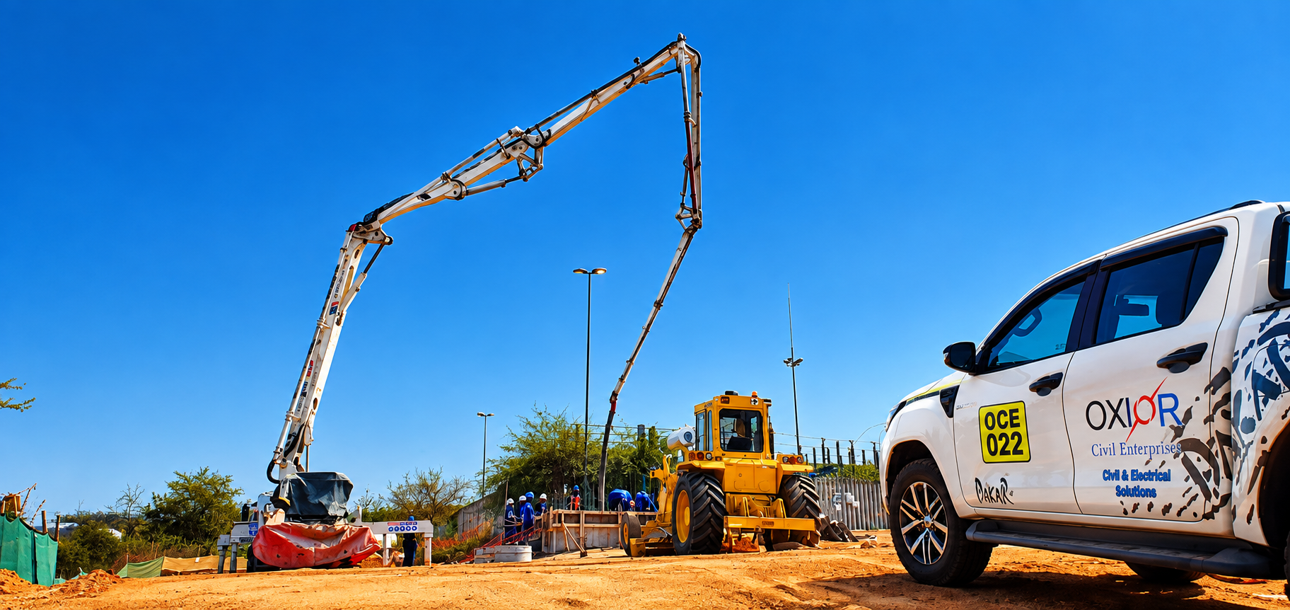 Oxior Civil Enterprises construction site with excavator